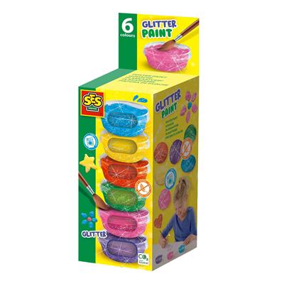 Ses 00384 Plakkaatverf Glitter 6x45ml 2013693