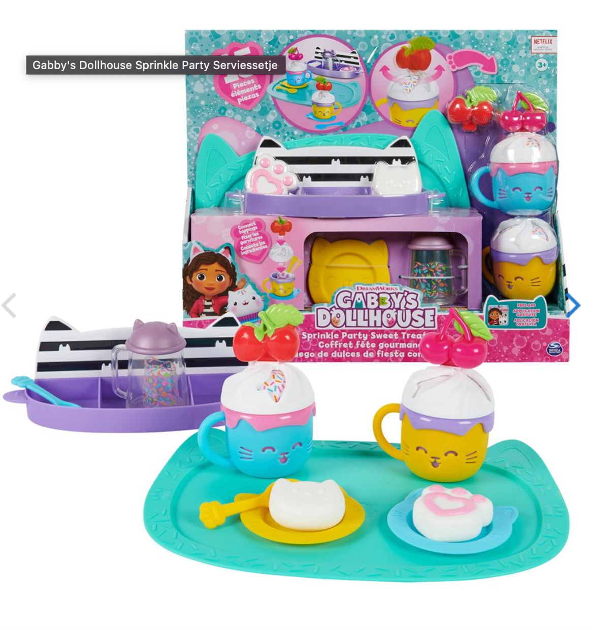 Gabby's Dollhouse Sprinkle Party Serviessetje